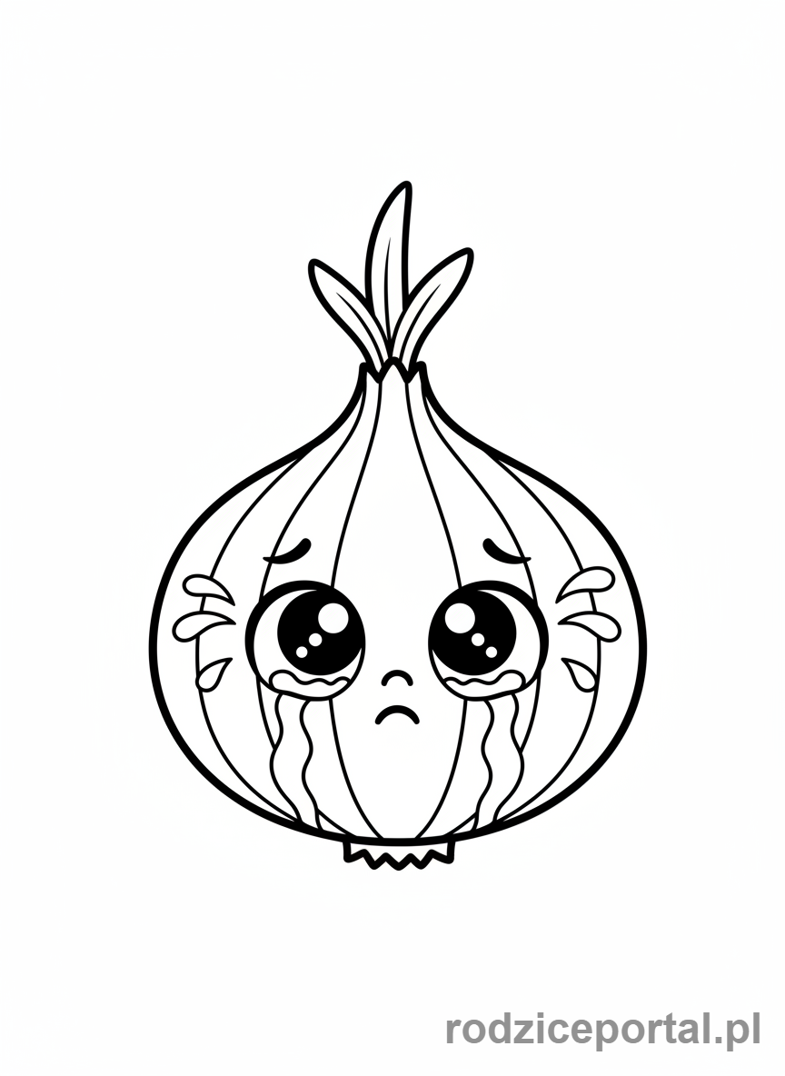 Kolorowanka Warzywa - Cebula z łezkami