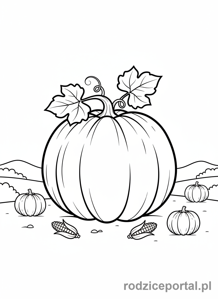 Kolorowanka Warzywa - Duża dynia
