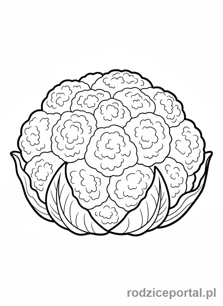 Kolorowanka Warzywa - Główka kalafiora