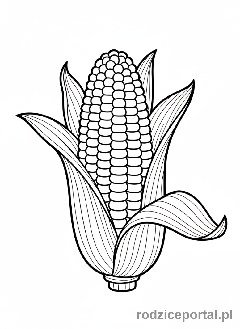 Kolorowanka Warzywa - Kolba kukurydzy