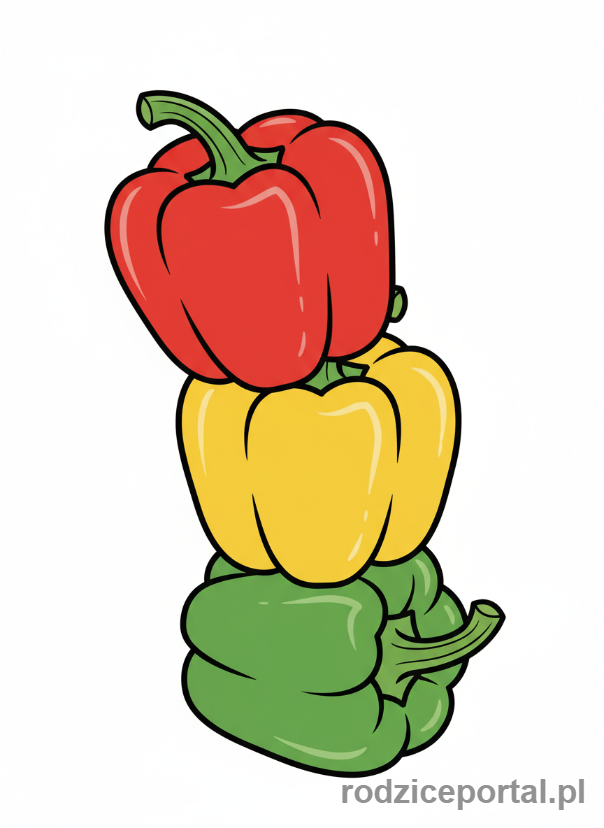 Kolorowanka Warzywa - Trzy papryki
