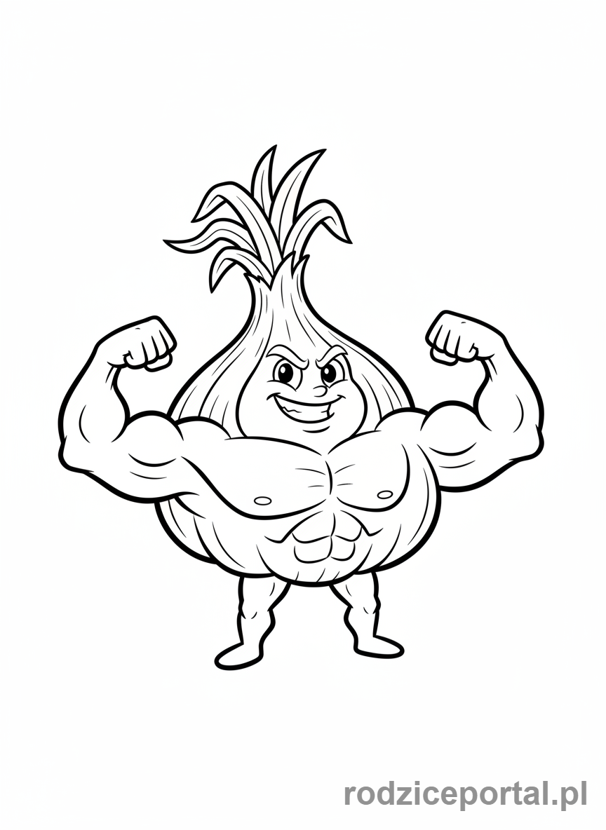 Kolorowanka Warzywa Zdrowe - Czosnek-silny