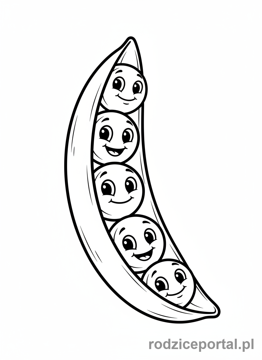 Kolorowanka Warzywa Zdrowe - Groszek-strąk