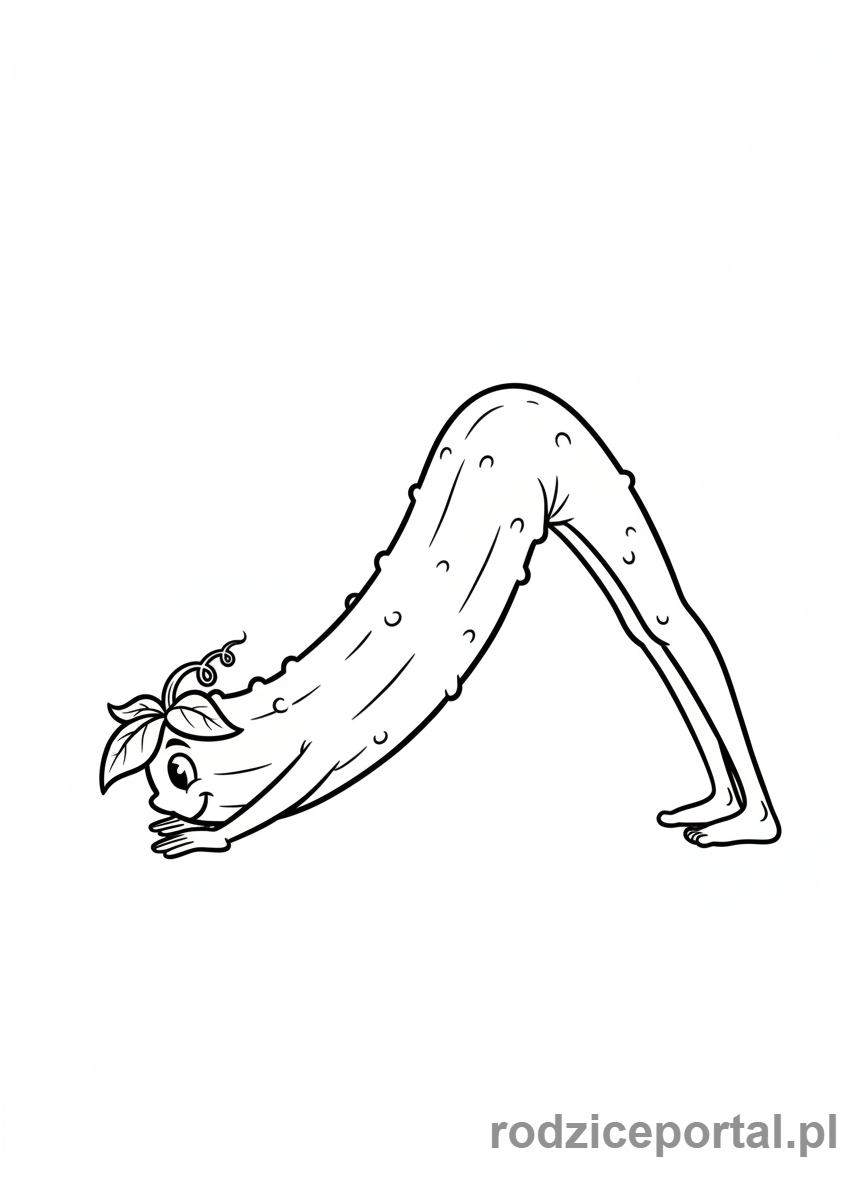 Kolorowanka Warzywa Zdrowe - Ogorek-joga