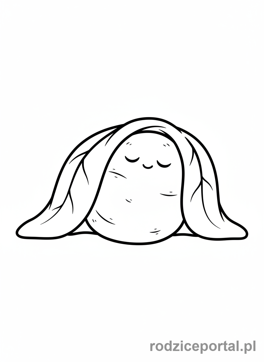 Kolorowanka Warzywa Zdrowe - Ziemniak-spiacy