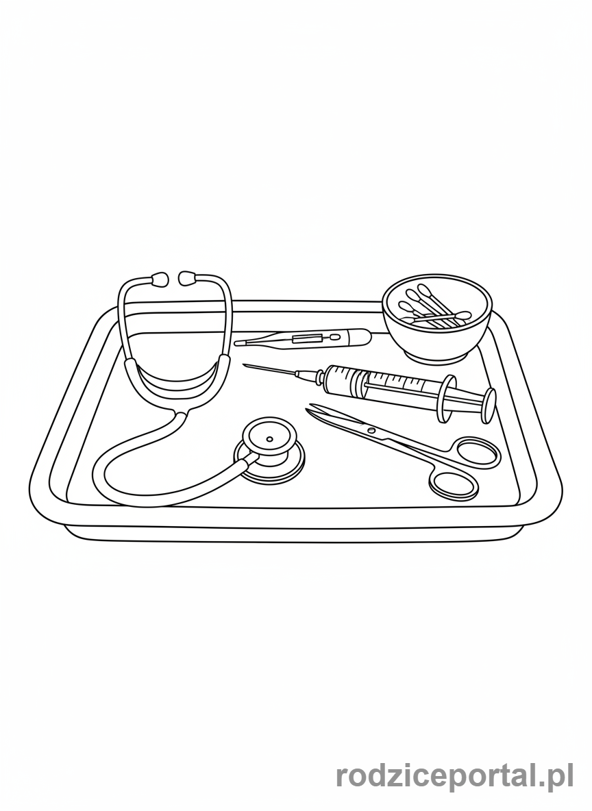Kolorowanka Weterynarz - Narzędzia weterynaryjne