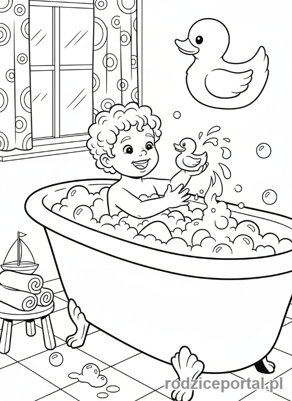 Kolorowanka Wieczorne Rytuały - Kąpiel z pianą