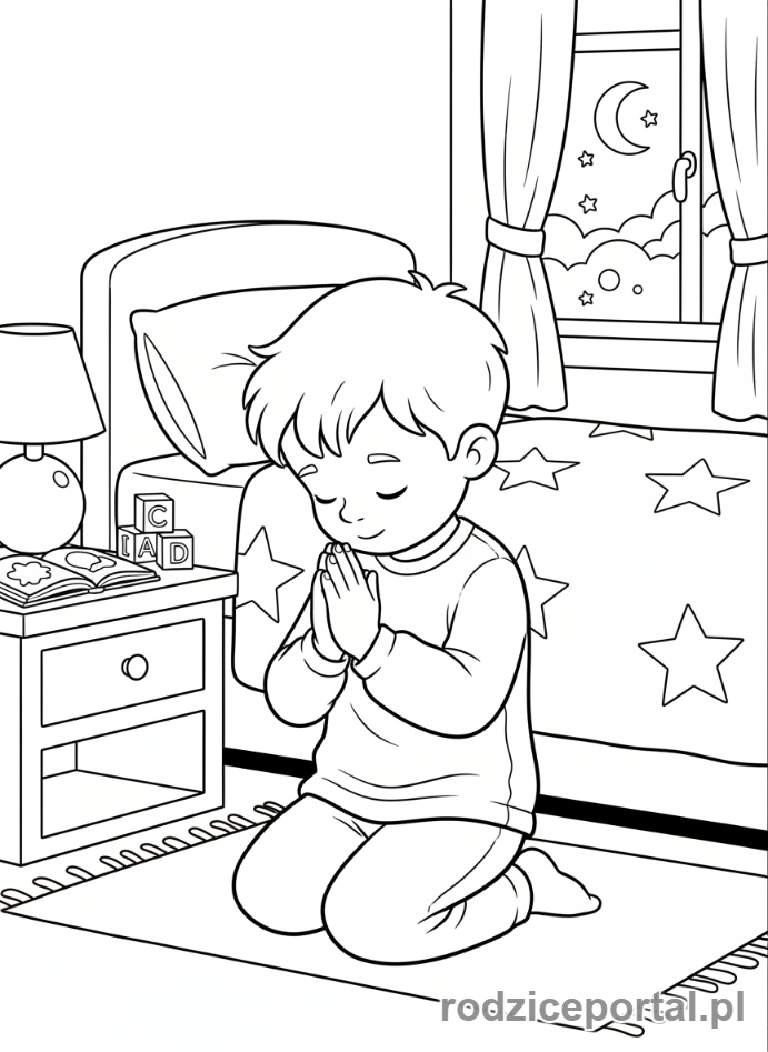 Kolorowanka Wieczorne Rytuały - Wieczorna modlitwa