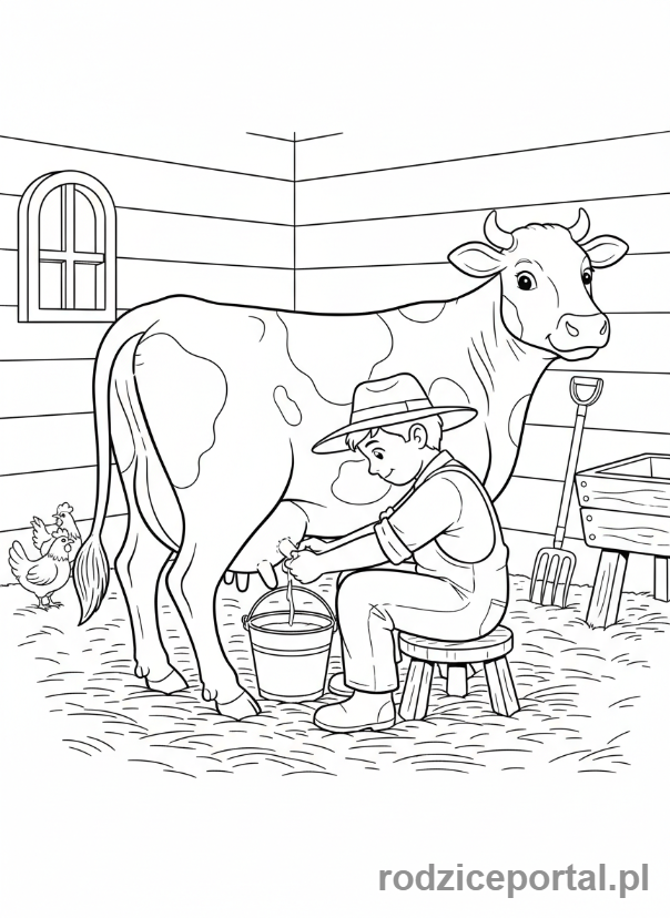 Kolorowanka Wieś - Mleczarka