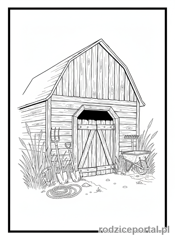 Kolorowanka Wieś - Stara stodoła