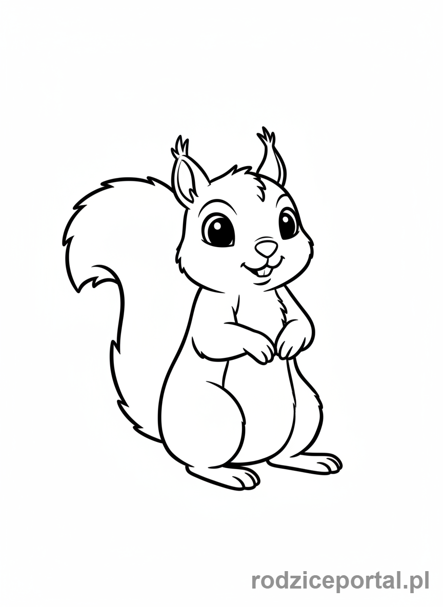 Kolorowanka Wiewiórka - Ciekawa wiewiórka