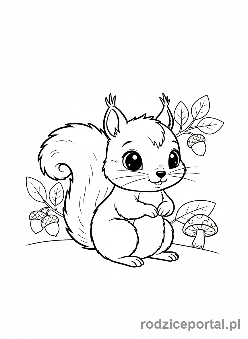 Kolorowanka Wiewiórka - Mała wiewiórka