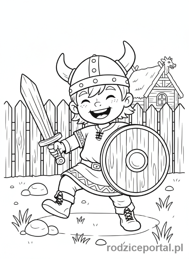 Kolorowanka Wikingowie - Dziecko Wikingow