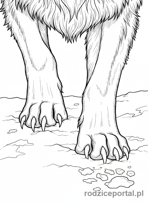 Kolorowanka Wilk - Łapy wilka