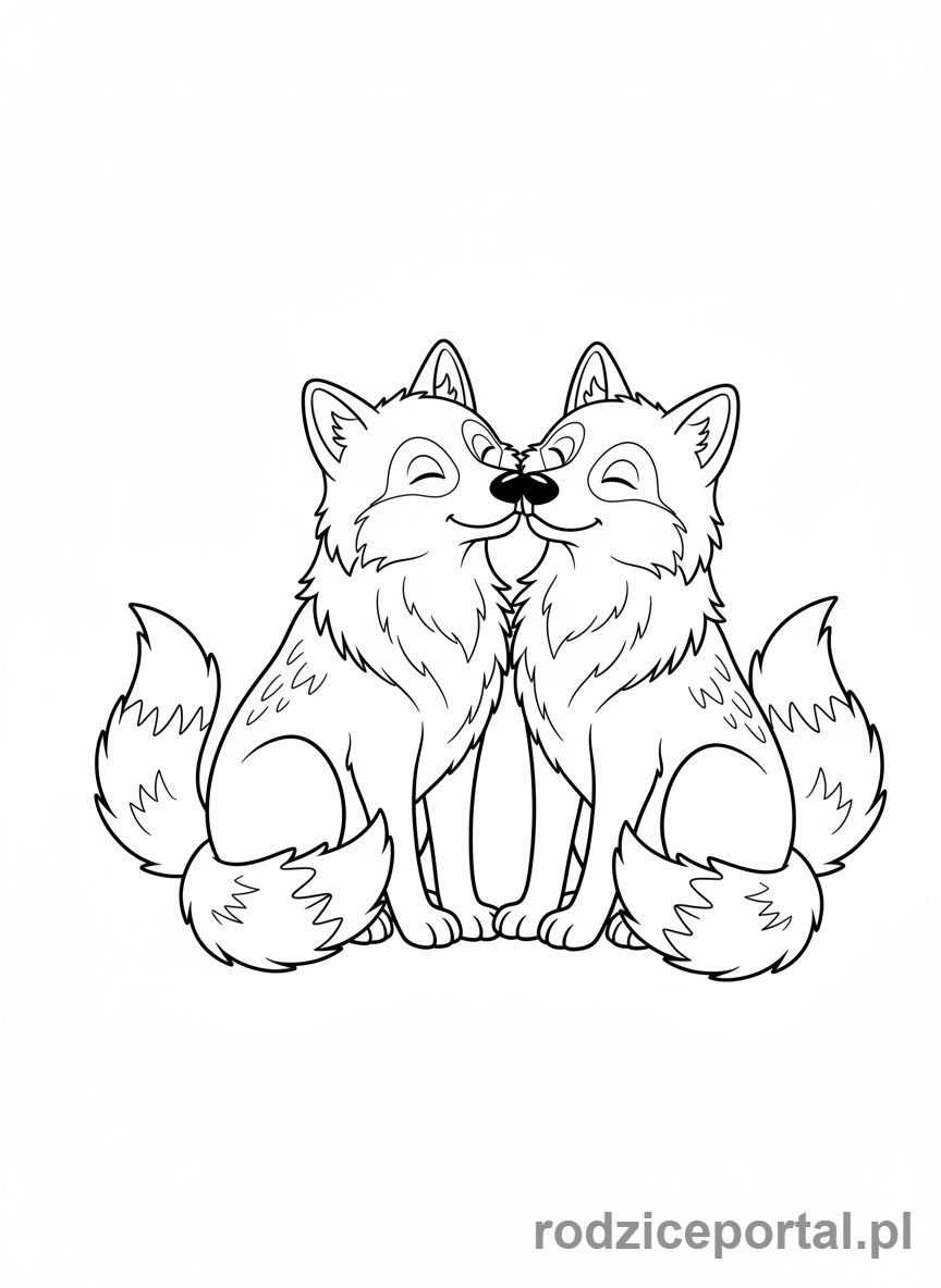 Kolorowanka Wilk - Dwa wilki