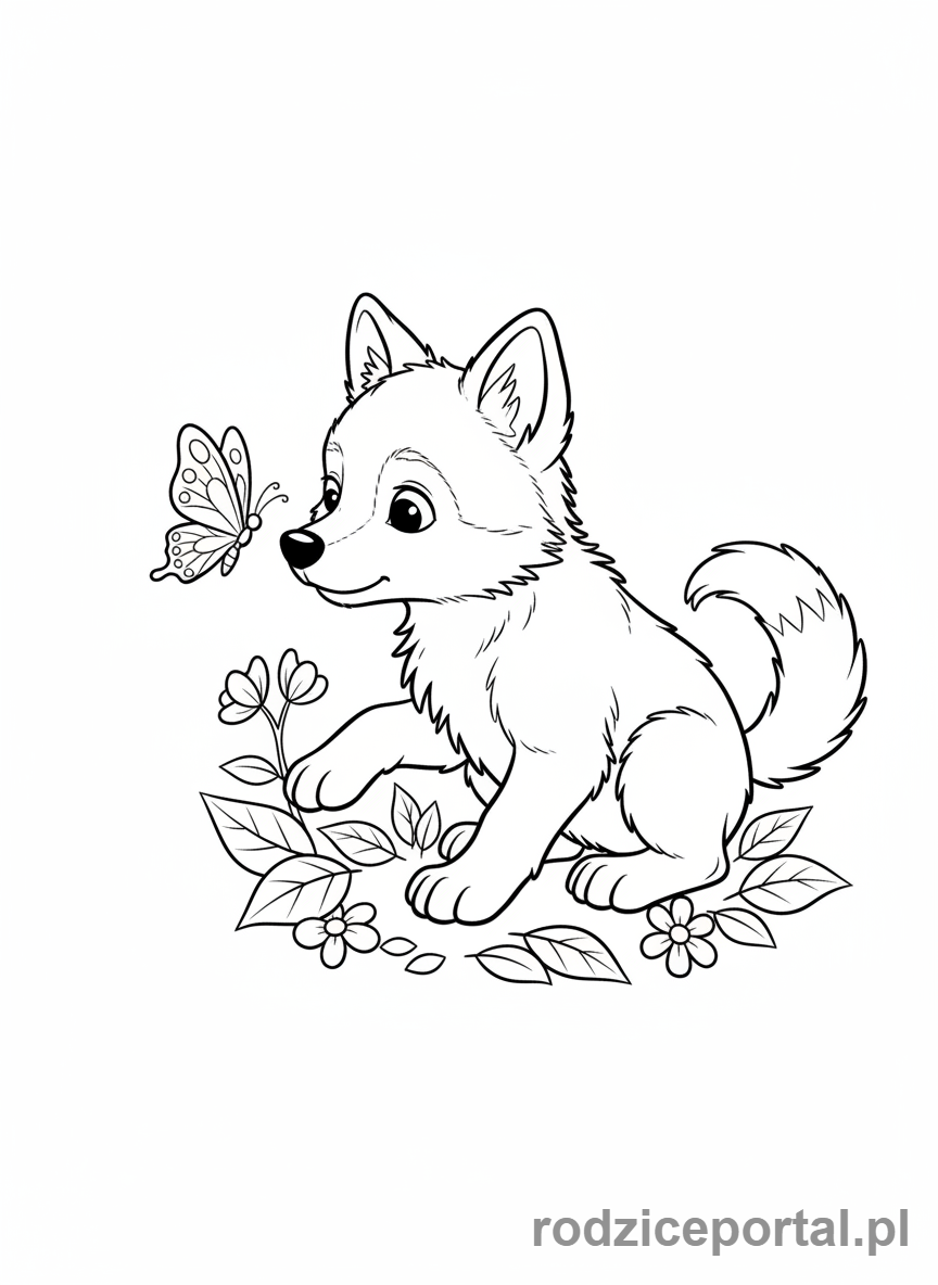 Kolorowanka Wilk - Młody wilk