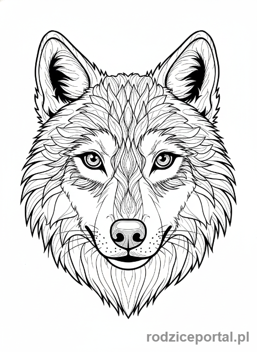 Kolorowanka Wilk - Portret wilka