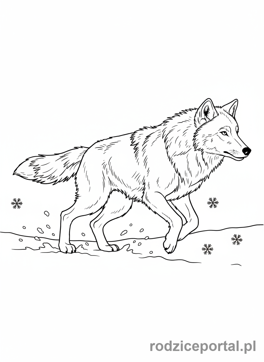 Kolorowanka Wilk - Wilk biegnący