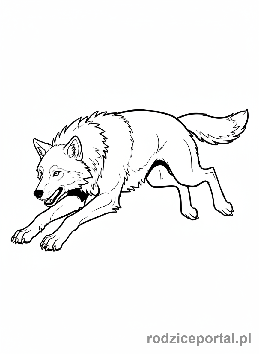Kolorowanka Wilk - Wilk polujący