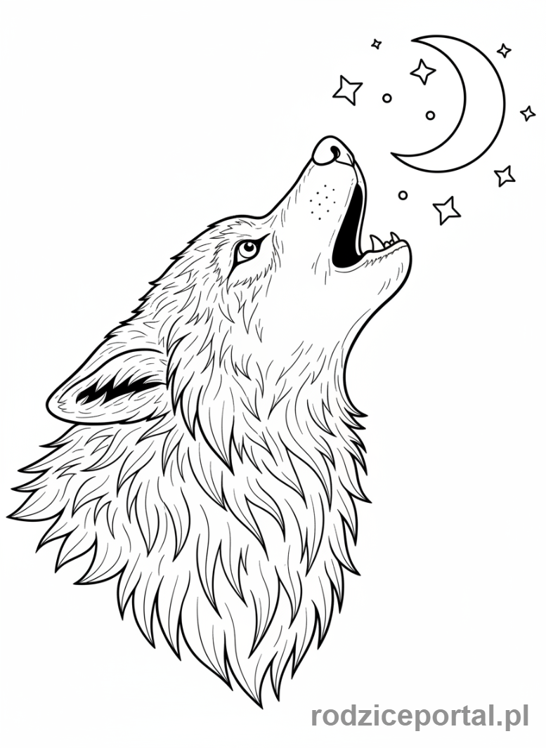Kolorowanka Wilk - Wilk wyjący