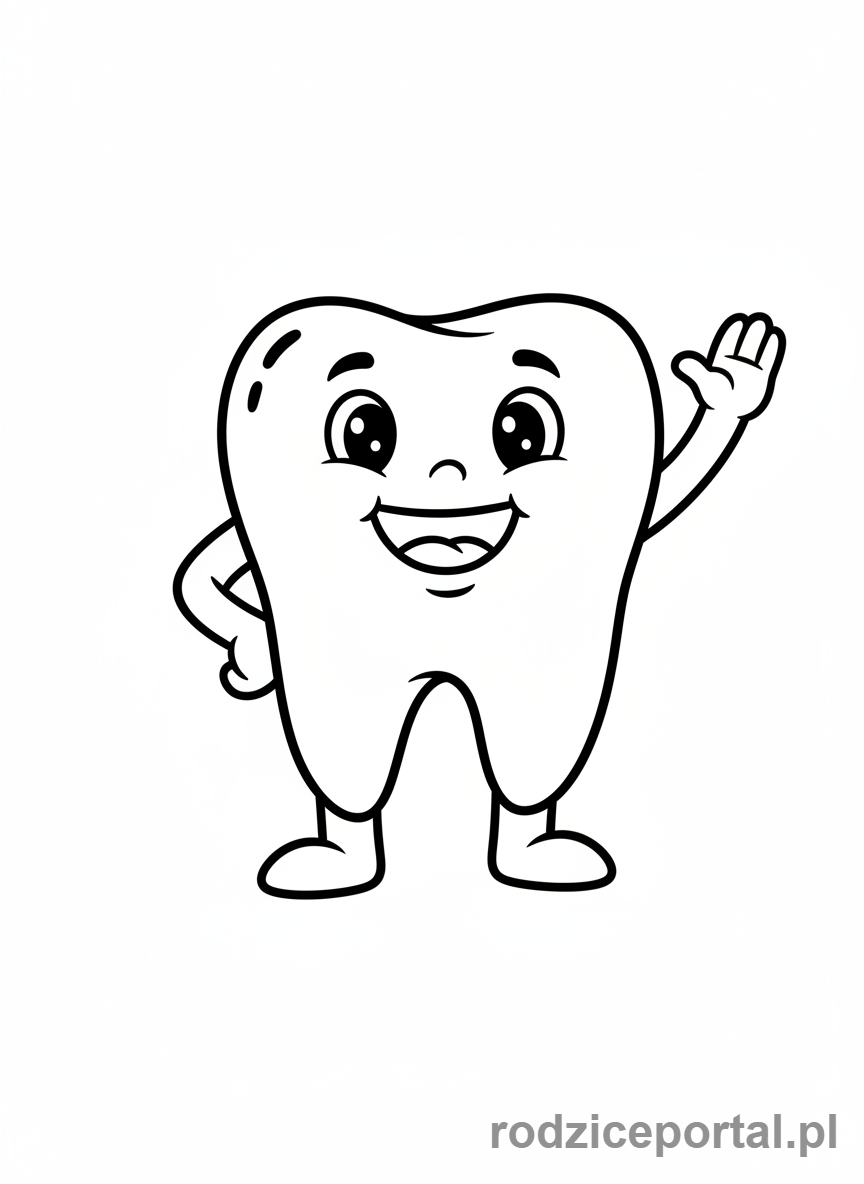 Kolorowanka Wizyta U Dentysty - Wesoły ząbek