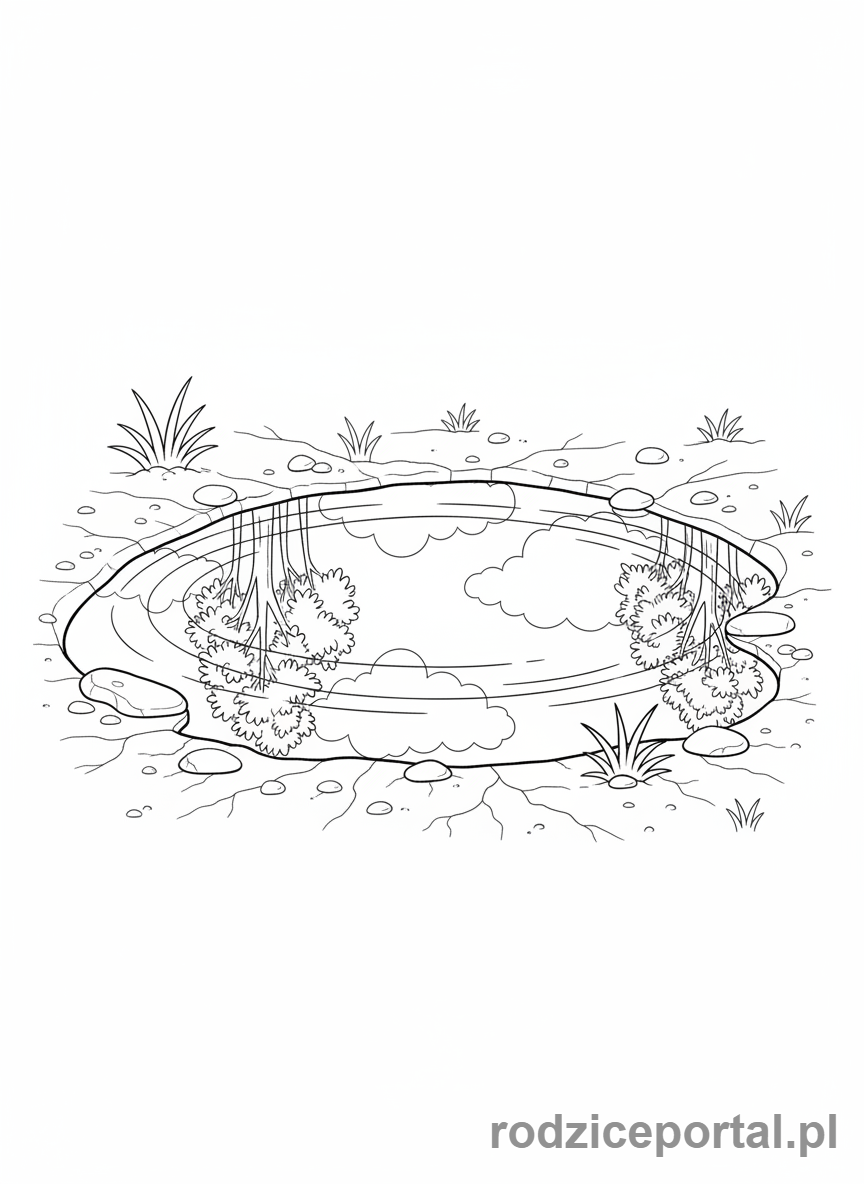 Kolorowanka Woda - Odbicie w kałuży