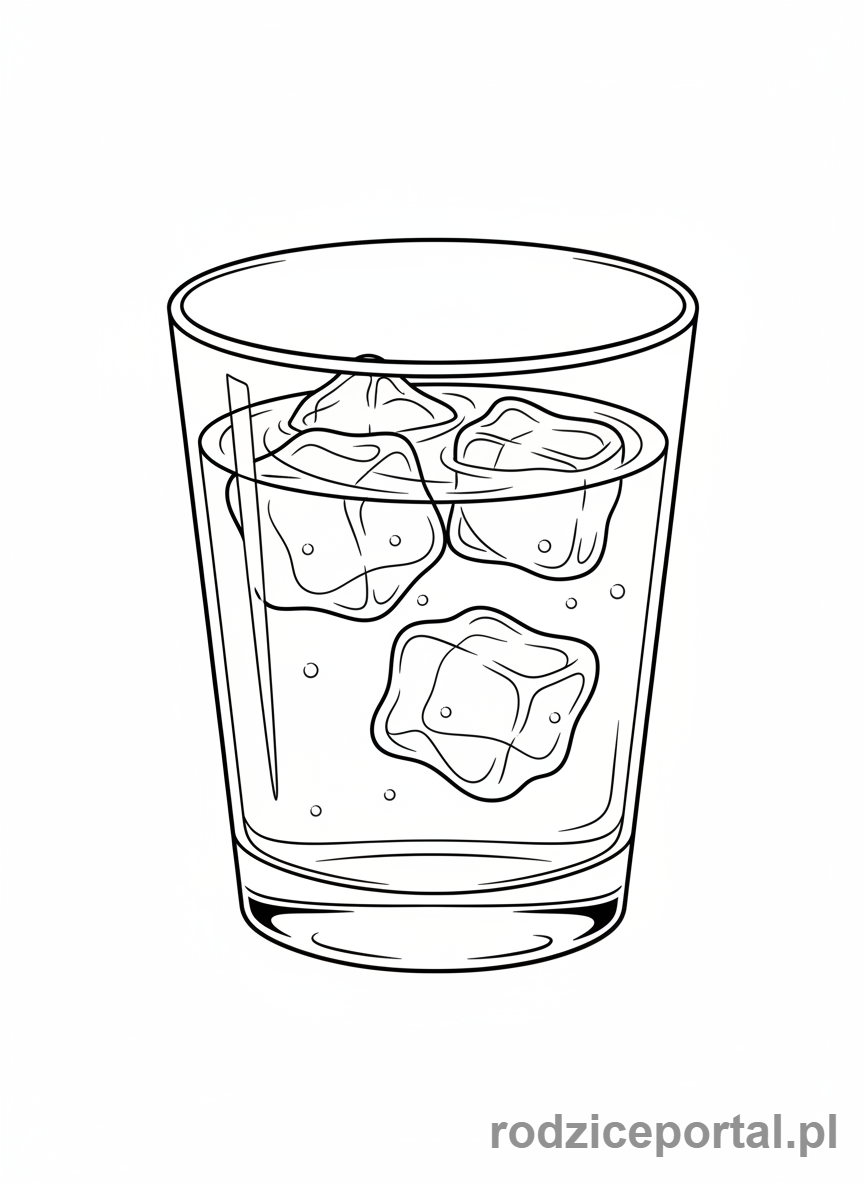 Kolorowanka Woda - Szklanka wody
