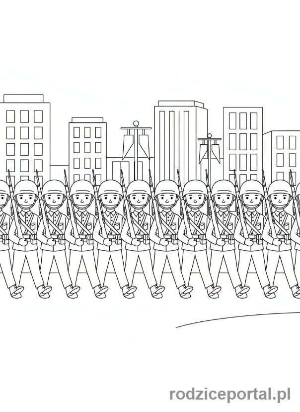 Kolorowanka Wojsko - Defilada wojskowa