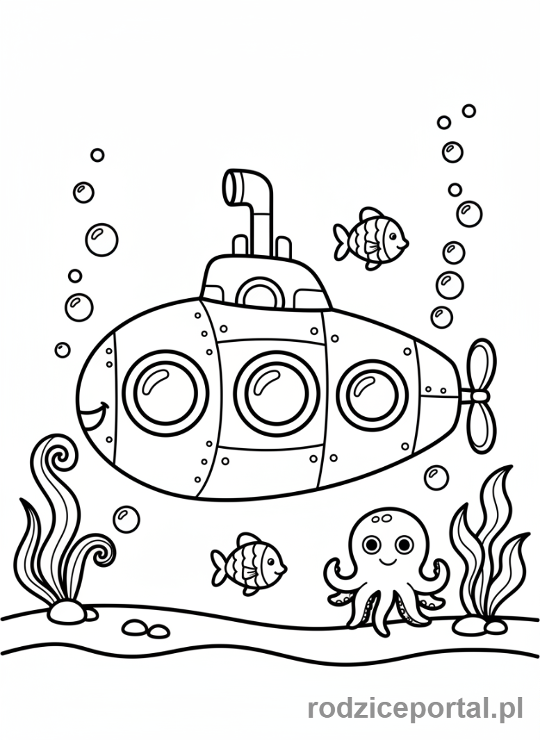 Kolorowanka Wojsko - Lodz podwodna
