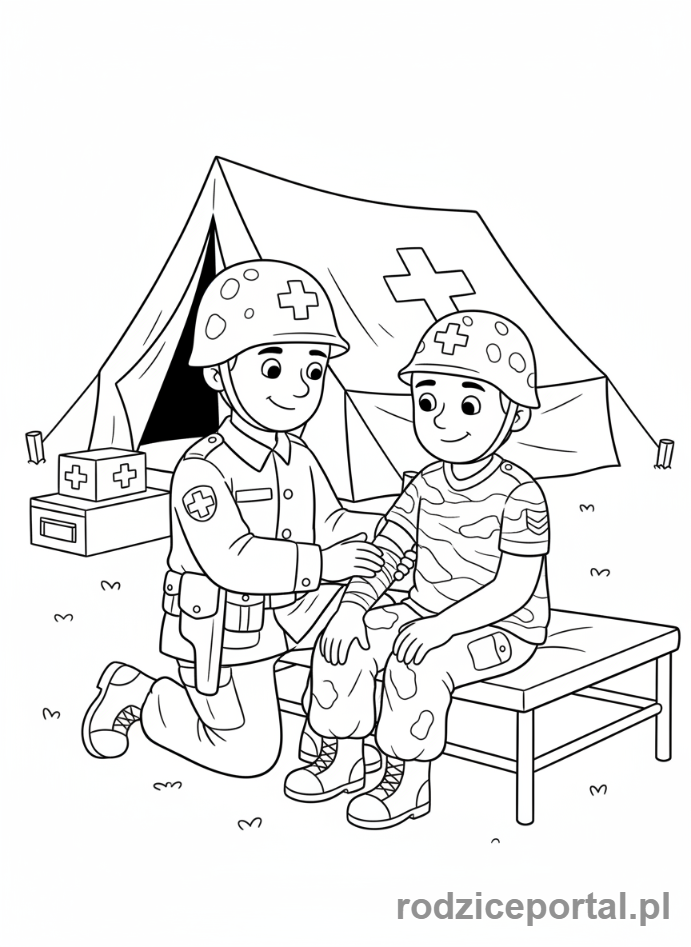 Kolorowanka Wojsko - Medyk polowy