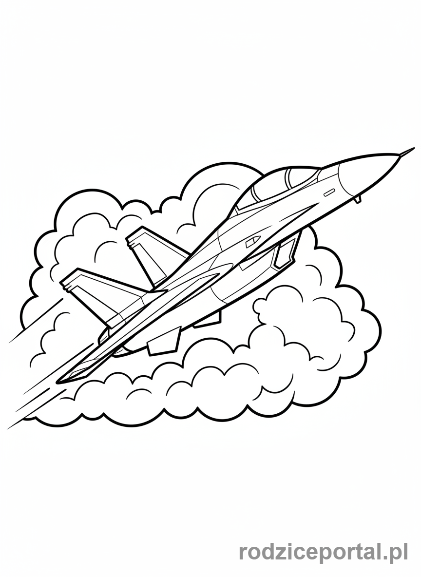 Kolorowanka Wojsko - Samolot odrzutowy