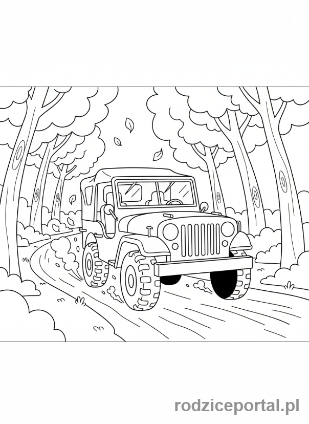 Kolorowanka Wojsko - Wojskowy jeep