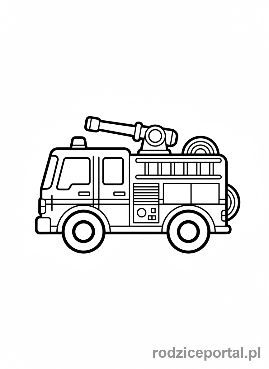 Kolorowanka Wóz Strażacki - Woz Strazacki Z Armatka Wodna