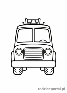 Kolorowanka Wóz Strażacki - Woz Strazacki Z Przodu