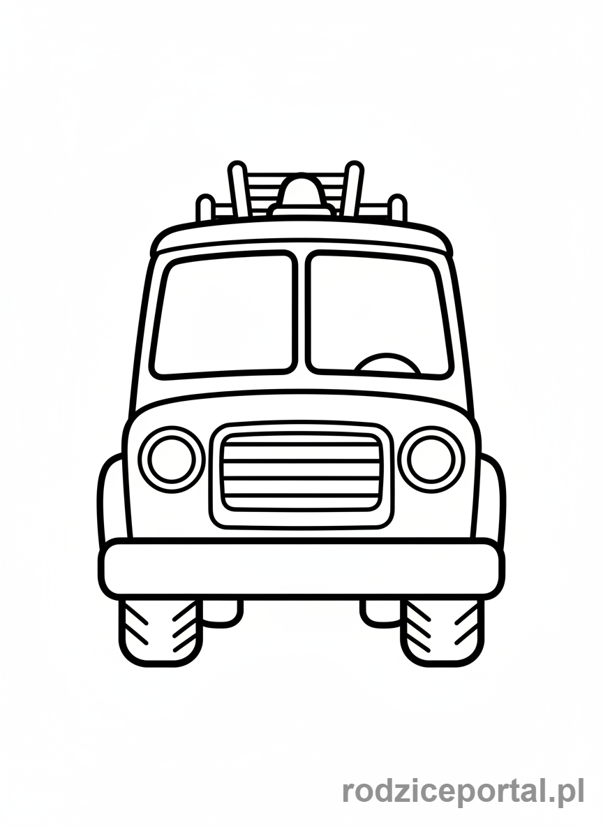 Kolorowanka Wóz Strażacki - Woz Strazacki Z Przodu