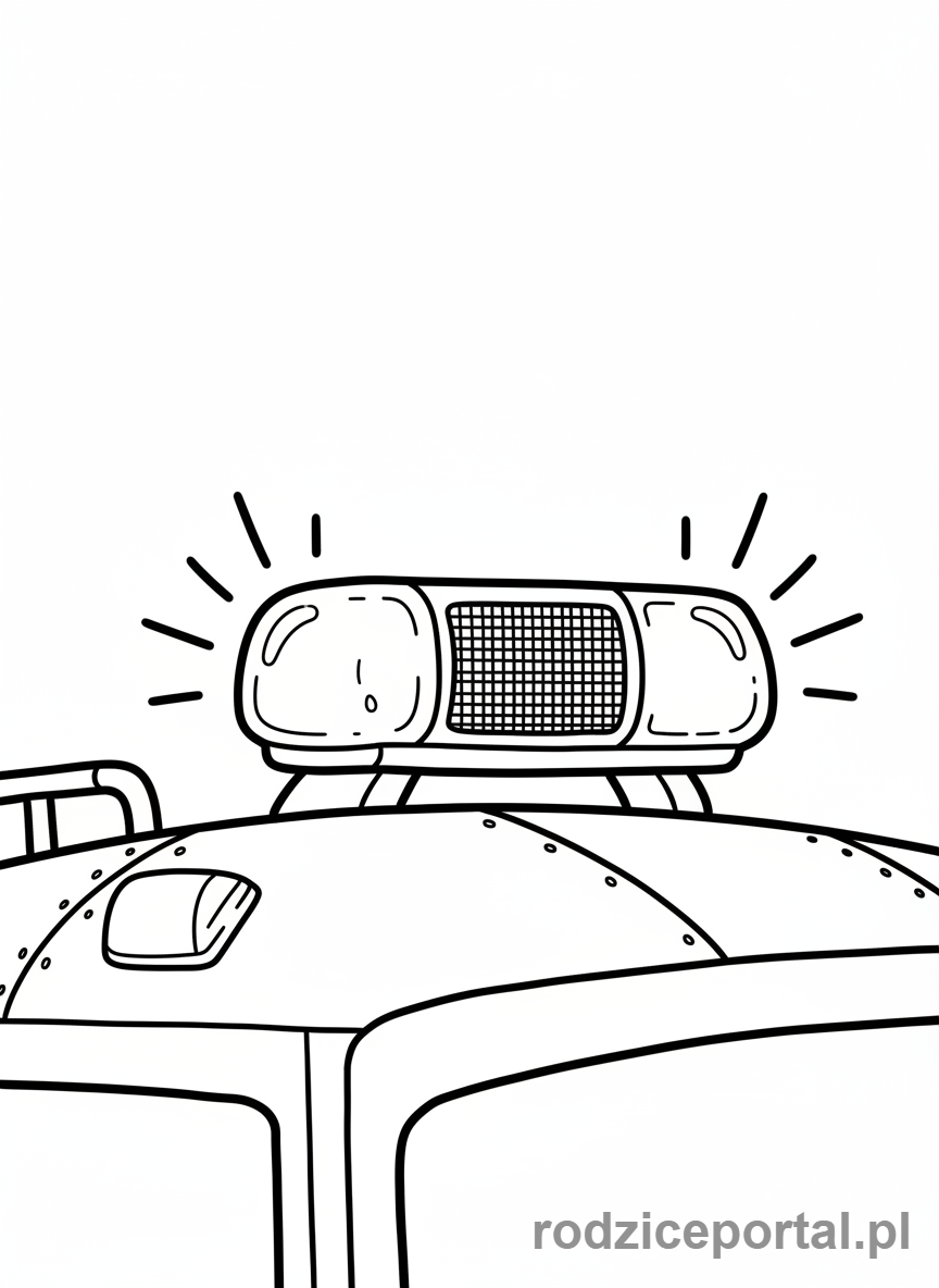 Kolorowanka Wóz Strażacki - Zbliżenie Na Syreny