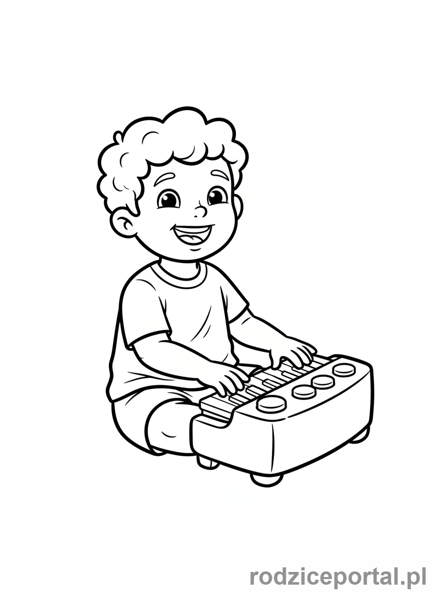 Kolorowanka Wsparcie Rozwoju - Dziecko gra na instrumencie