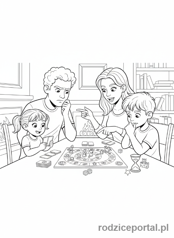 Kolorowanka Wspólne Zabawy - Gra planszowa rodzinna