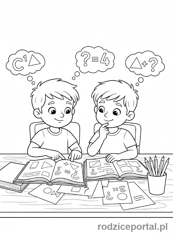 Kolorowanka Współpraca Zadania - Pomoc z zadaniem domowym