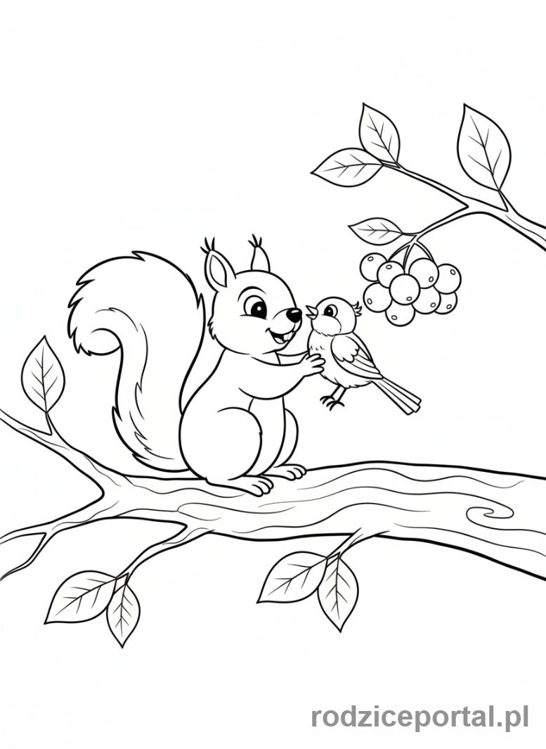 Kolorowanka Współpraca - Zwierzęta pomagają sobie.