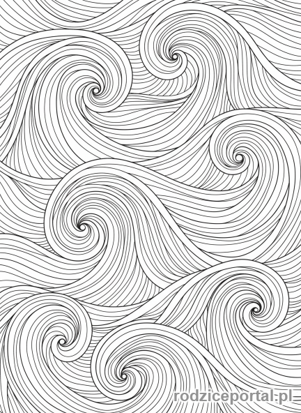 Kolorowanka Wyciszające - Abstrakcyjny wzór fal