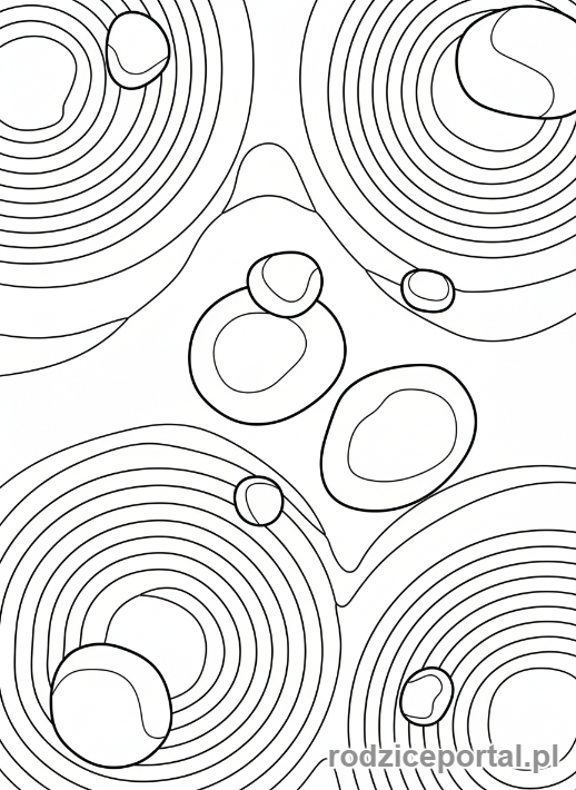 Kolorowanka Wyciszające - Ogród zen z grabionym piaskiem