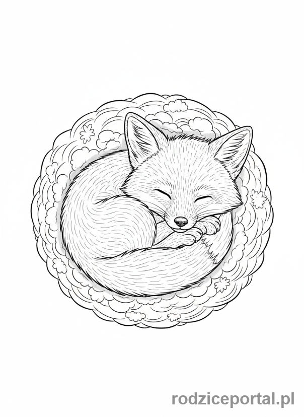 Kolorowanka Wyciszające - Śpiące lisiątko