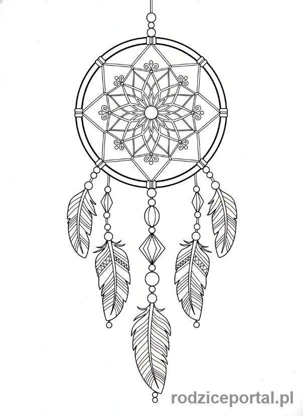 Kolorowanka Wyciszające - Szczegółowy łapacz snów