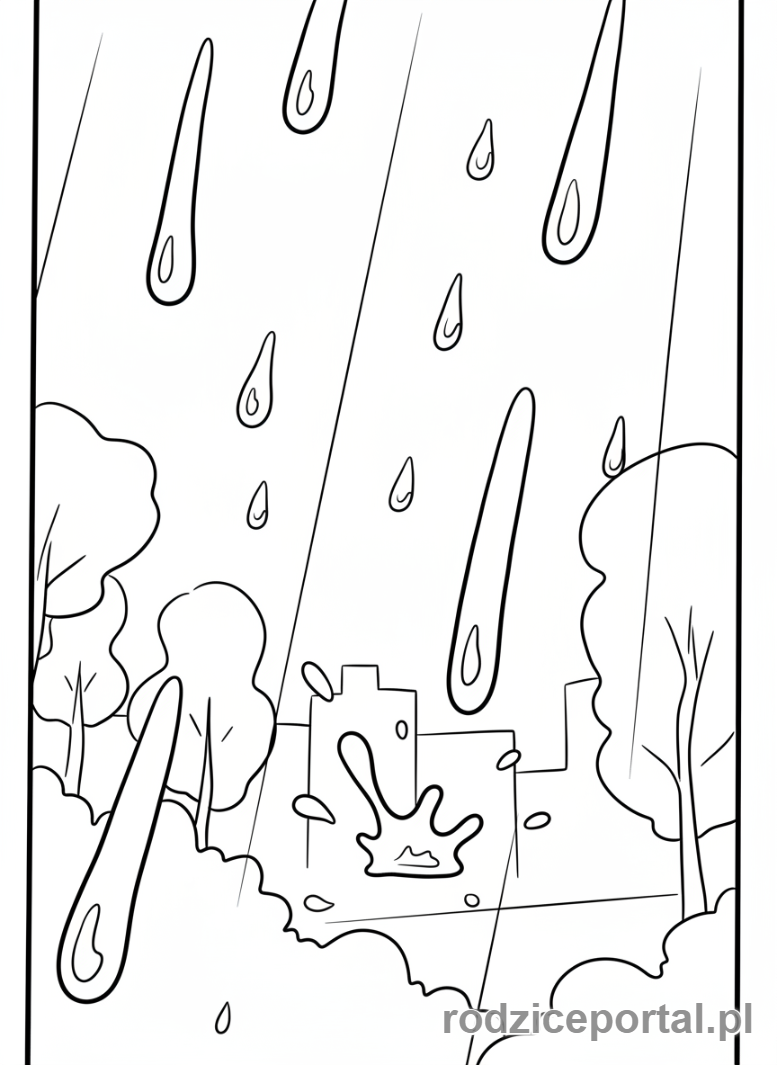 Kolorowanka Wyciszenie Po Dniu - Krople deszczu na oknie