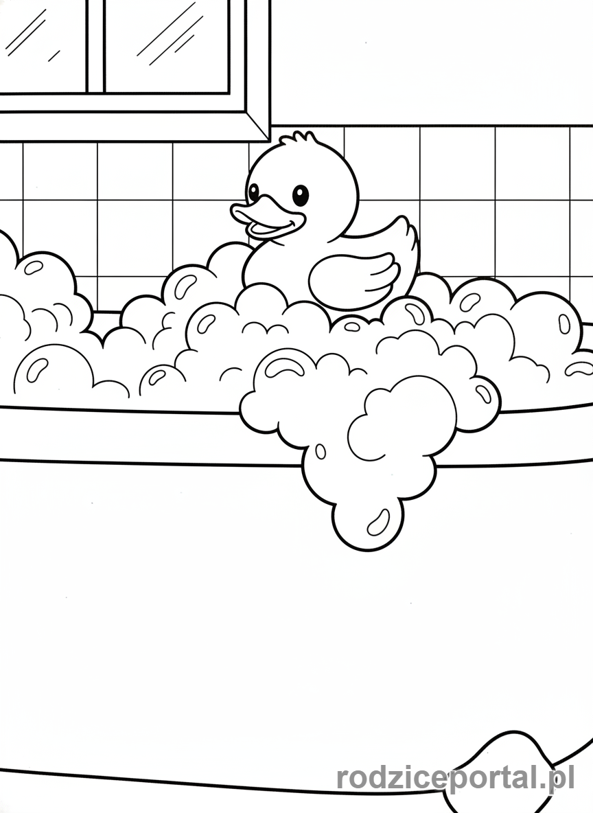 Kolorowanka Wyciszenie Po Dniu - Relaksująca kąpiel z bąbelkami