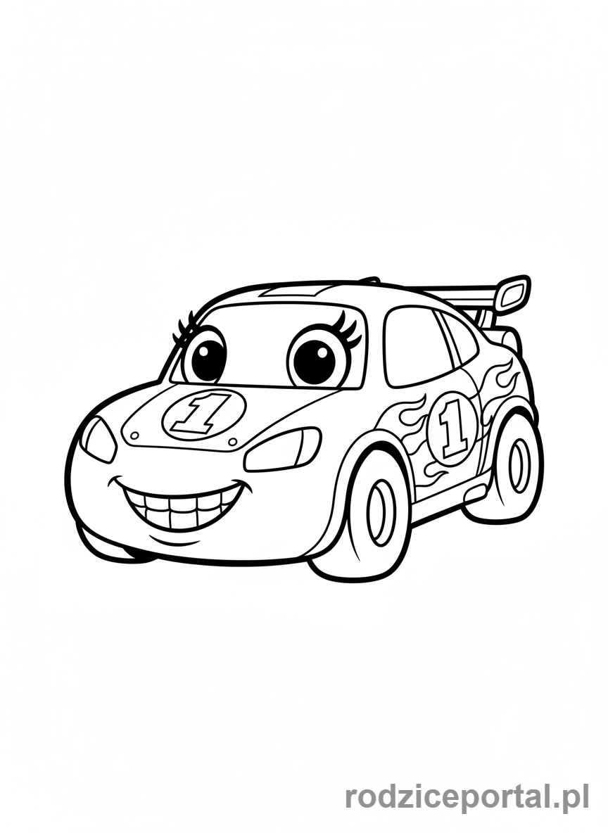 Kolorowanka Wyścigówka - Kreskówkowa wyścigówka