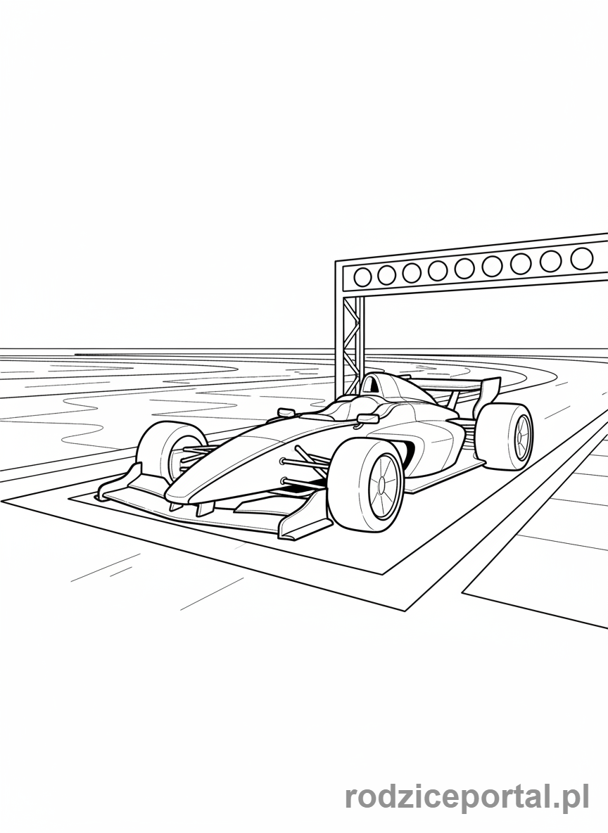 Kolorowanka Wyścigówka - Wyścigówka na starcie