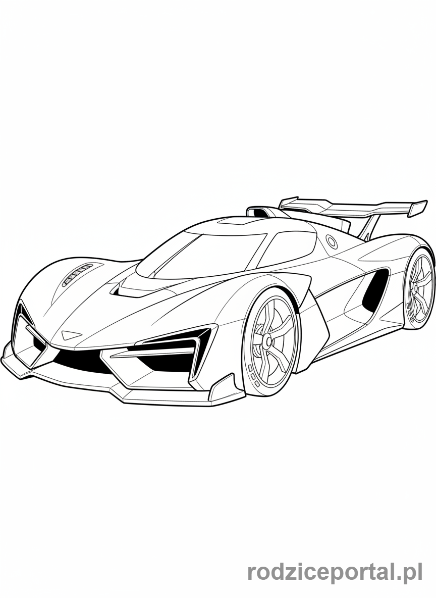 Kolorowanka Wyścigówka - Wyścigówka z bliska
