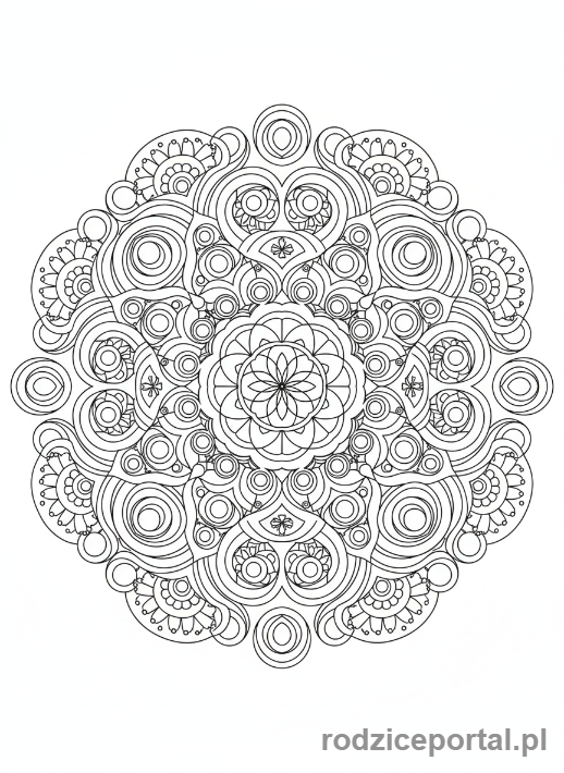 Kolorowanka Wzory Geometryczne - Przenikające okręgi